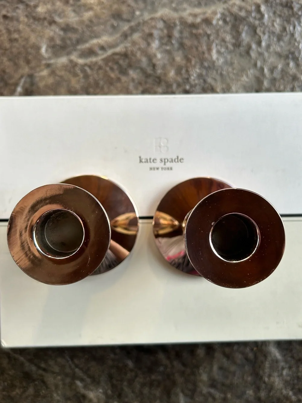 Kate Spade Lenox Pompano Point pair of‎ candlesticks silver plate 5”